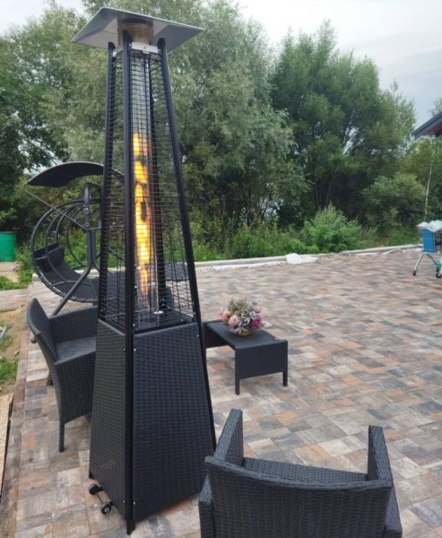 Уличный газовый обогреватель WWT 13I ROTANG Black mini 1.8m