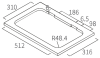 Газовая 1-конфорочная плита с раковиной справа, 12v (536х318х146)