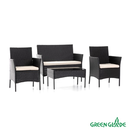Комплект садовой мебели Green Glade 71304 (4 предмета) чёрная столешница