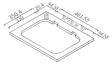 Газовая варочная панель GR-587, двухконфорочная с крышкой, 480х370 мм