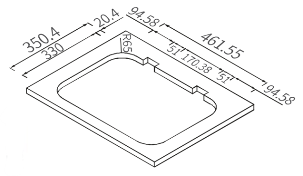 Газовая варочная панель GR-587, двухконфорочная с крышкой, 480х370 мм