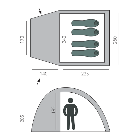 Палатка BTrace Dome 4   (Зеленый)