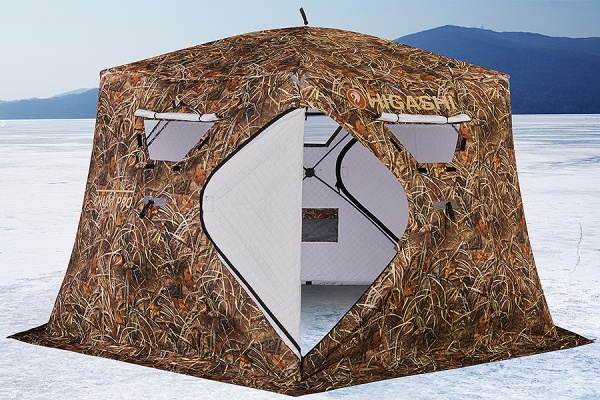 Палатка для рыбалки 6-местная HIGASHI CAMO CHUM PRO DC, зимняя, трехслойная, -35