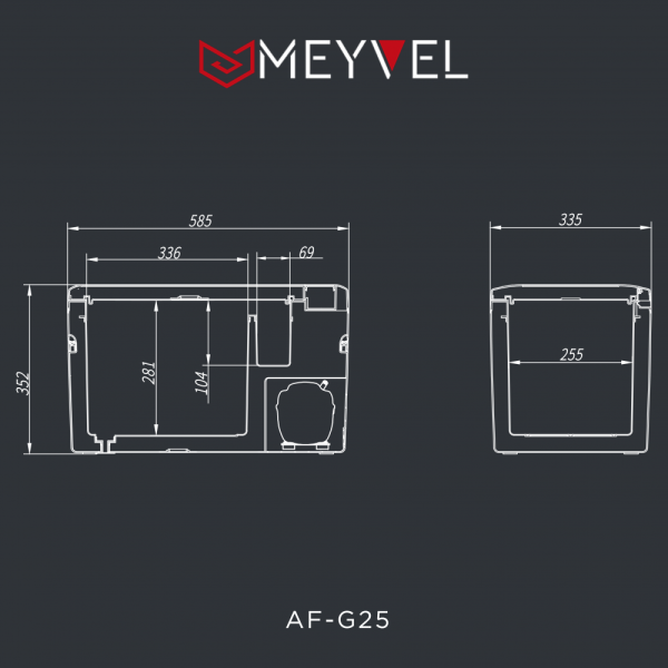 Компрессорный автохолодильник Meyvel AF-G25 (12/24V)