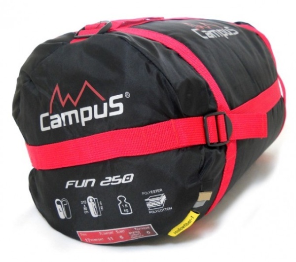 Спальный мешок Campus FUN 250 R-zip (кокон, +3°С, 215x80x55 см)