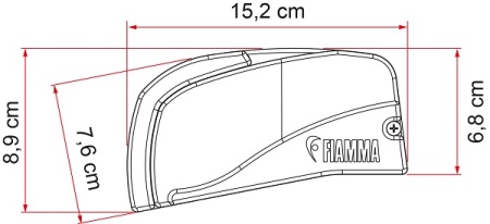 Маркиза Fiamma F40van 2.7м, накрышная механическая, корпус чёрный, полотно серое