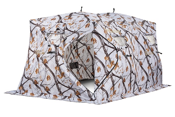 Палатка для рыбалки 6-местная HIGASHI DOUBLE WINTER CAMO PYRAMID PRO, зимняя, трехслойная, -35