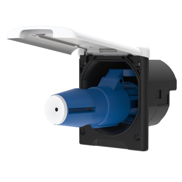 Ввод наружный CEE квадратный, магнитная фиксация, белый с вилкой в комплекте