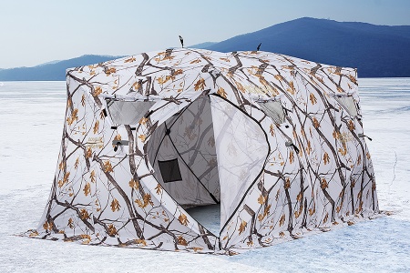 Палатка для рыбалки 6-местная HIGASHI DOUBLE WINTER CAMO PYRAMID, зимняя, -25