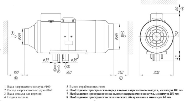 Автономный отопитель Планар 8ДМ-12-S (6 кВТ)