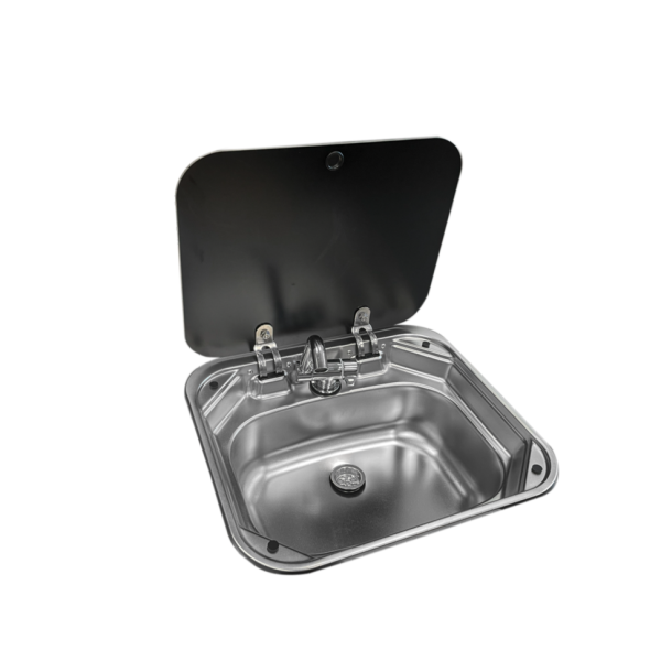 Раковина с крышкой GR-586 420x370мм со смесителем и сливом