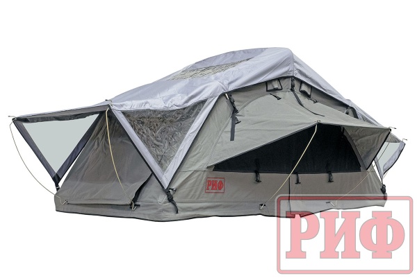 Палатка на крышу автомобиля РИФ Soft RT01-120, тент серый, 400 г, 120х240х115