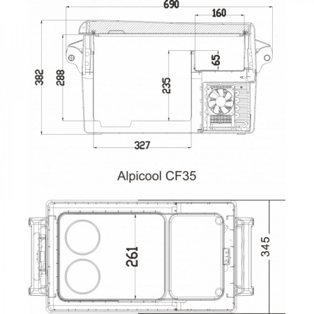 Компрессорный автохолодильник Alpicool CF35(12/24)