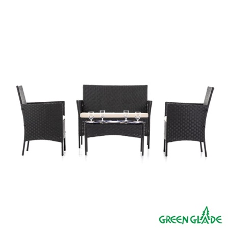 Комплект садовой мебели Green Glade 71304 (4 предмета) чёрная столешница