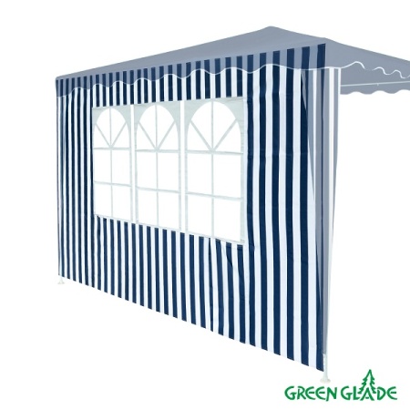 Стенка для садового тента Green Glade 1,95х2,95м полиэстер с окном синяя