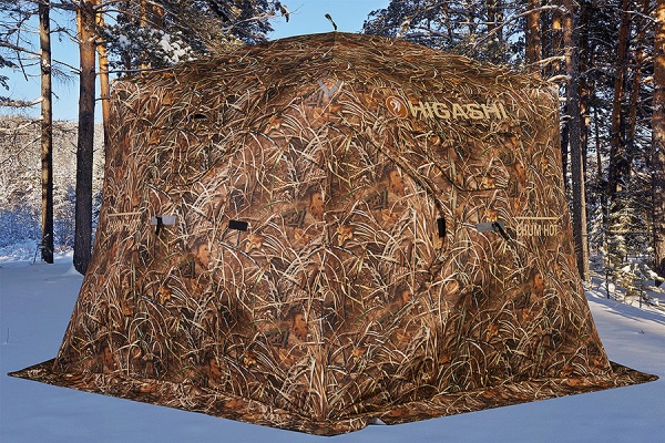 Палатка для рыбалки 6-местная HIGASHI CAMO CHUM HOT DC, зимняя, трехслойная, -45