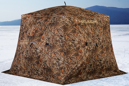 Палатка для рыбалки 6-местная HIGASHI CAMO CHUM PRO DC, зимняя, трехслойная, -35