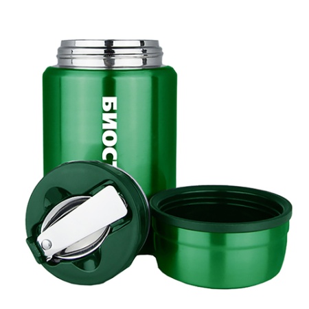Термос для еды Biostal Охота (0,5 литра), с ложкой, зеленый
