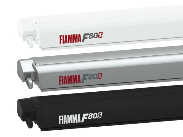 Маркиза Fiamma F80s, 3.4м, механическая накрышная, корпус белый, полотно серое