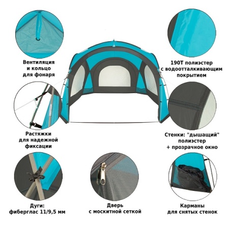 Палатка-шатер Green Glade Rodos до 8 человек