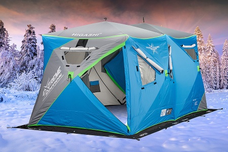 Палатка для рыбалки 6-местная HIGASHI Double Pyramid Extreme, зимняя, трехслойная, -50 Палатка для рыбалки 6-местная HIGASHI Double Pyramid Extreme, зимняя, трехслойная, -50
