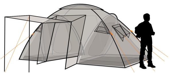 Палатка Canadian Camper SANA 4 PLUS, цвет forest