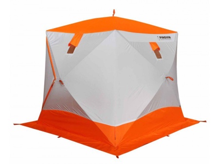Зимняя палатка куб Пингвин Призма Премиум Strong (белый/оранжевый)