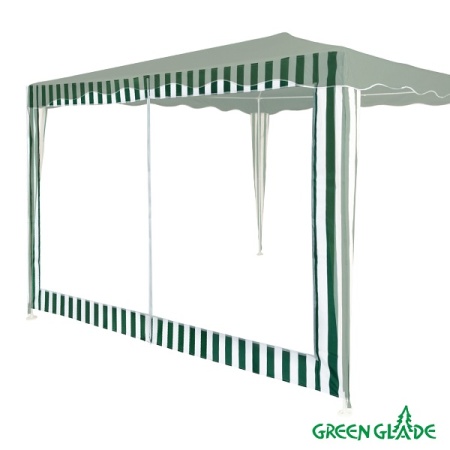 Стенка для садового тента Green Glade 1,95х2,95м полиэстер с москитной сеткой зеленая