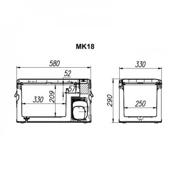 Компрессорный автохолодильник Alpicool MK18(12/24/220)