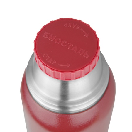 Термос Biostal Охота (1 литр), 2 чашки, красный